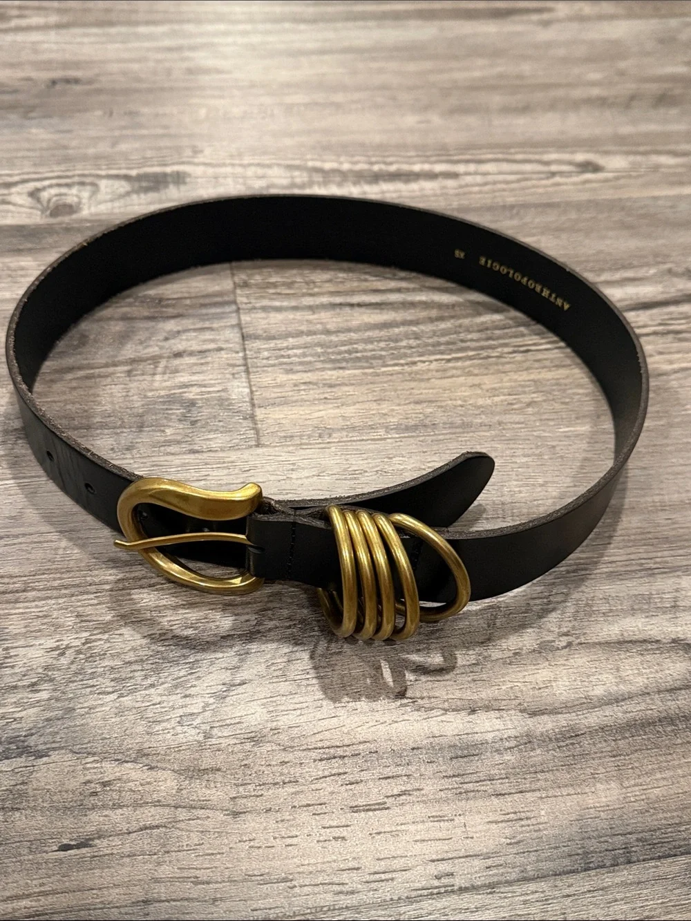 Anthropologie Multi Keeper Belt Black/Gold XS